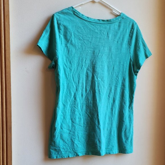 Tommy Hilfiger Aqua V-Neck T-Shirt Size Large - Picture 12 of 16